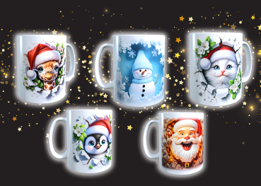 Weihnachts Motivtassen aus Kunststoff für Kinder